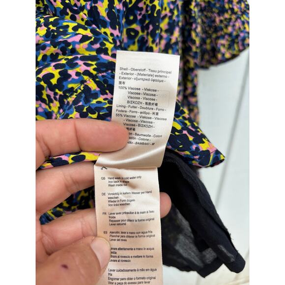 Scotch & Soda Printed Ruffle Dress, Multicolored Animal Print, Sz XS - Picture 6 of 8